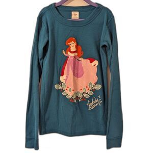 Hanna Andersson Long Sleeved Ariel Little Mermaid Tee Teal Green Christmas Sz 10